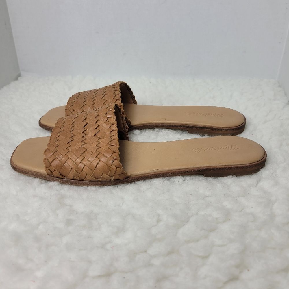 Madewell Lianne Women's Slide Sandals Size 9.5 Tan Woven Leather - Picture 3 of 9